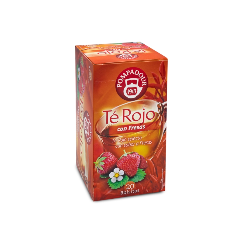 te rojo con fresas pompadour