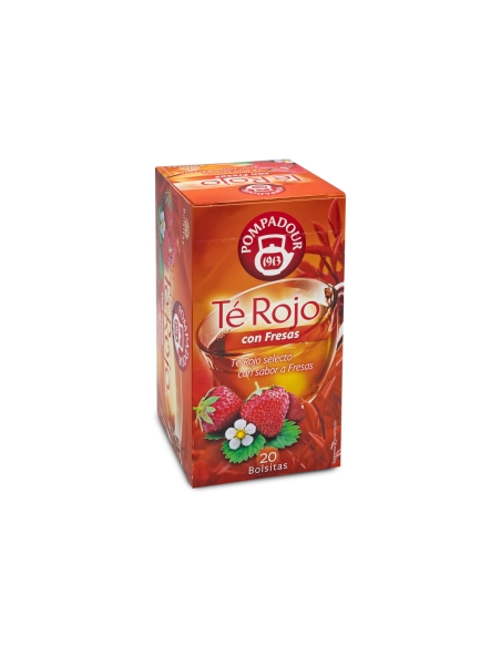 te rojo con fresas pompadour