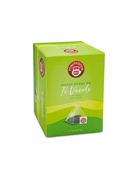Infusión hojas puras de té verde bolsita piramidal Pompadour