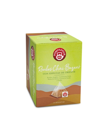 Infusión rooibos chai bolsita piramidal Pompadour