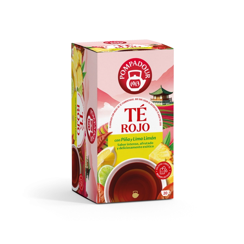 te rojo con piña y lima limon pompadour