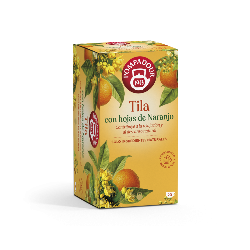 tila con hojas de naranja pompadour