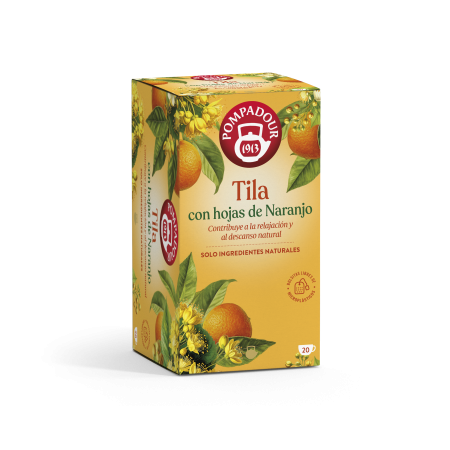 tila con hojas de naranja pompadour