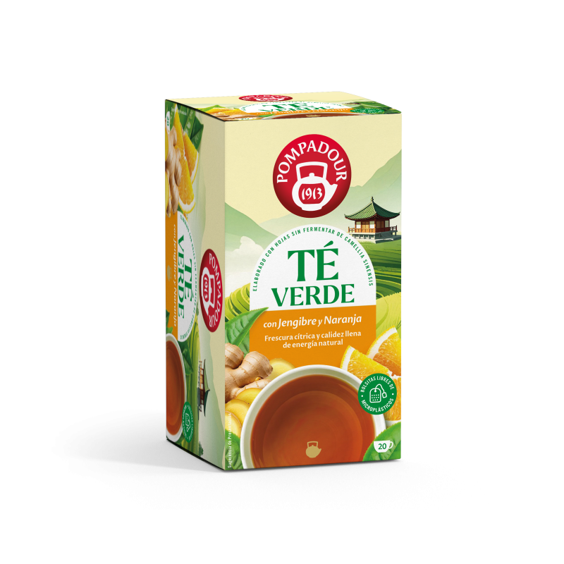 te verde jengibre y naranja pompadour