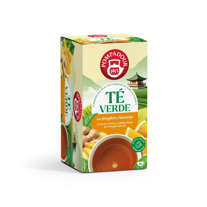 te verde jengibre y naranja pompadour