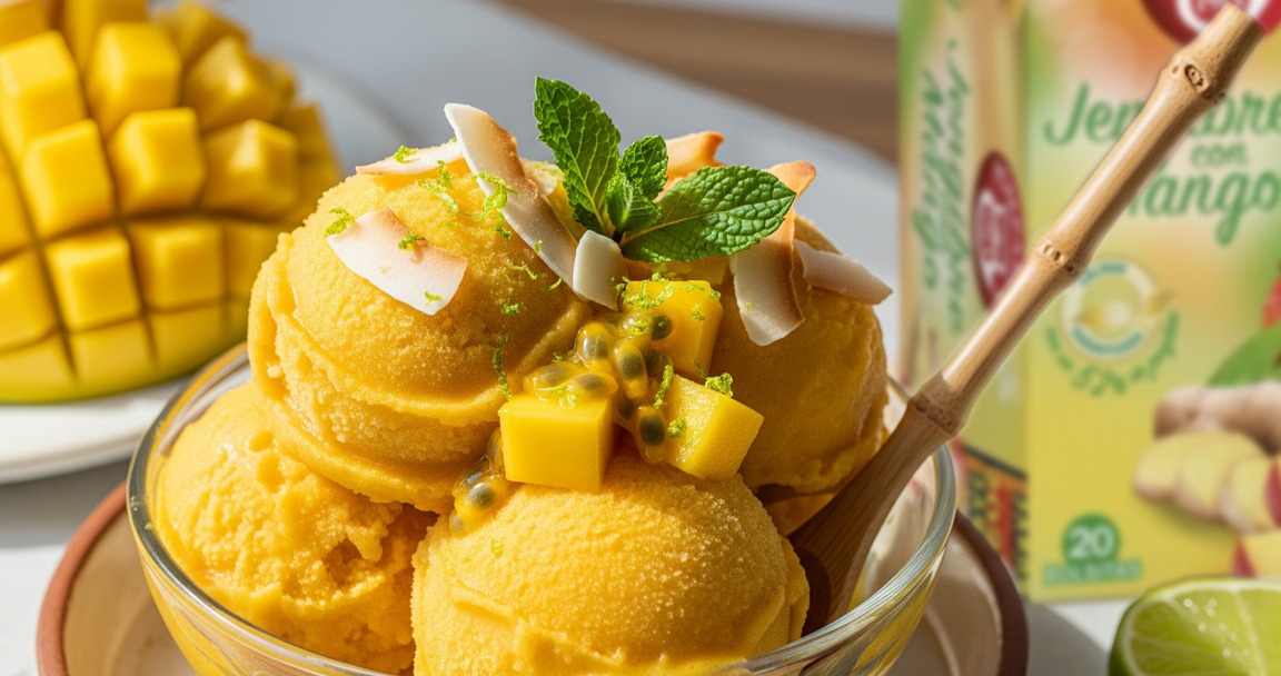 Sorbete casero de Jengibre con Mango: El toque exótico y fresco para tu verano